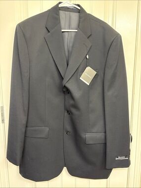 NWT Brandini Men's Black Three-Button Sport Coat Wool by Brandini